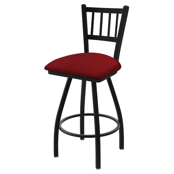 36" Swivel Bar Stool, Black Wrinkle, Graph Ruby Seat
